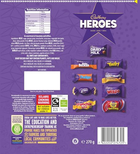 Cadbury Heroes Assorted Miniature Chocolates - 270g Sharing Pouch 7