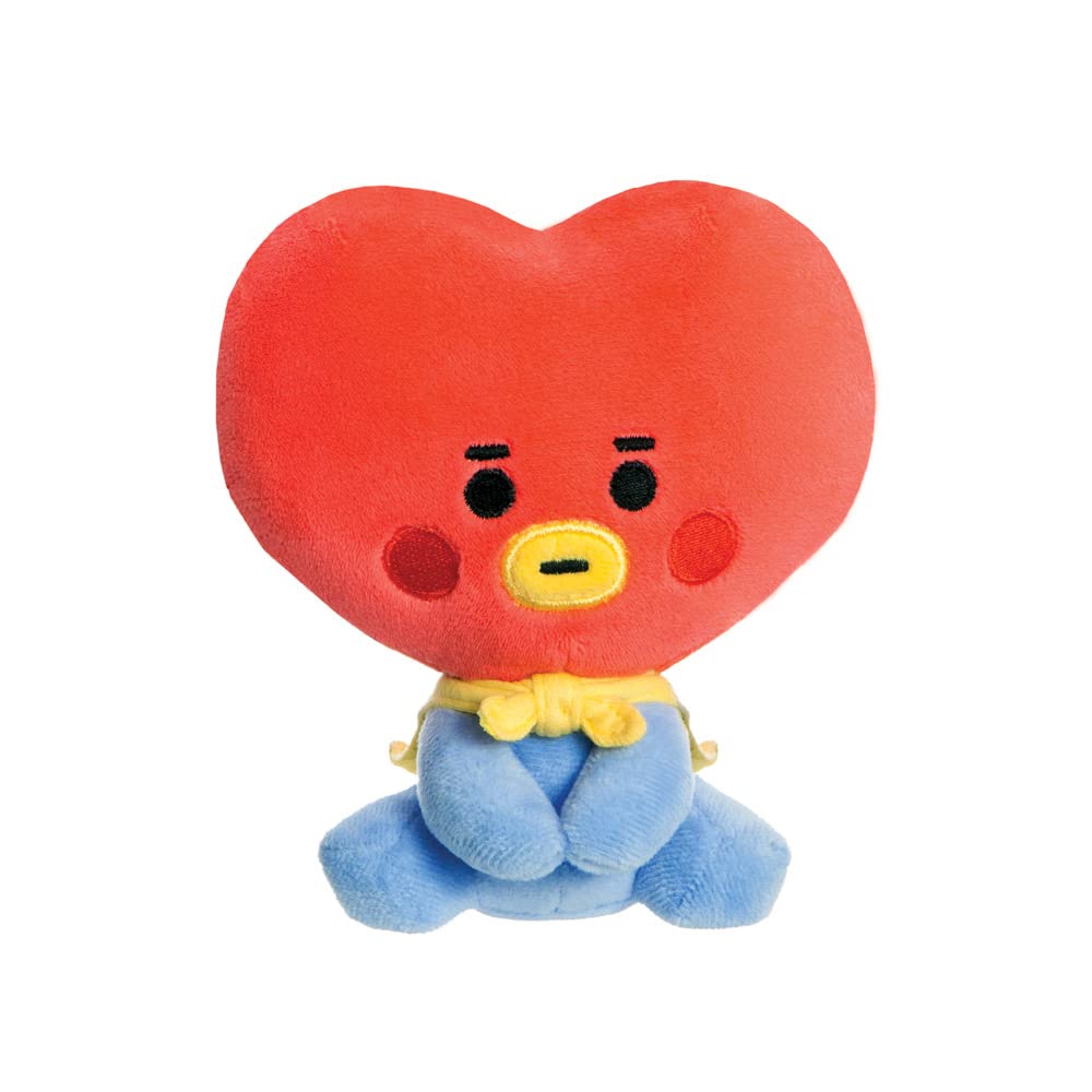 AURORA BT21 Official Merchandise - Baby TATA Sitting Doll | 12 cm Plush Toy | Blue & Red 1