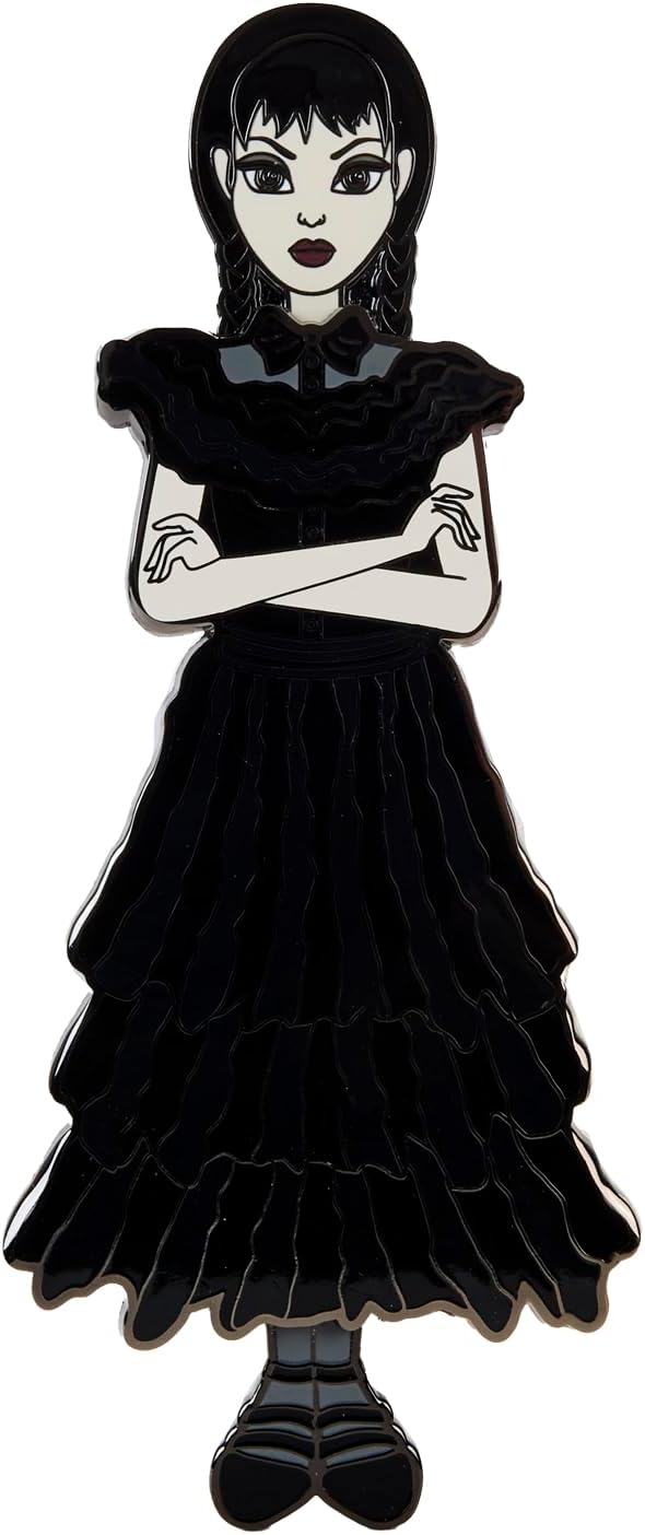 Loungefly MGM Wednesday Addams Paper Doll Pin - Collectible Novelty Accessory