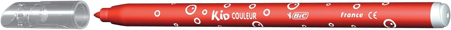 BIC Kids Kid Couleur Felt Tip Pens - Assorted Colors Medium Point Washable Markers for Kids, Pack of 12 2