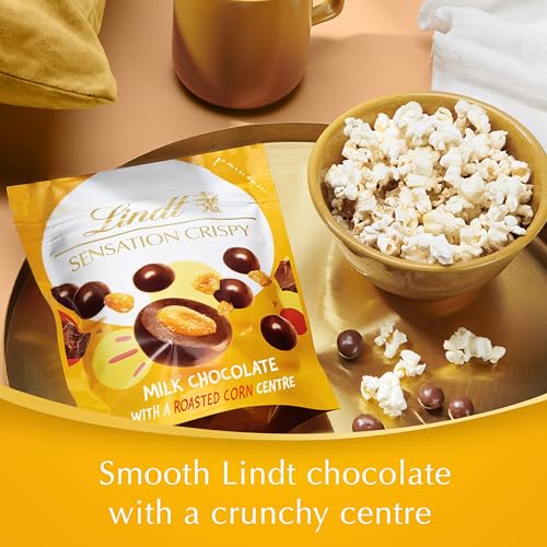 Lindt Crispy Corn Sensations - Milk Chocolate with Toasted Corn 140g Pouch 4