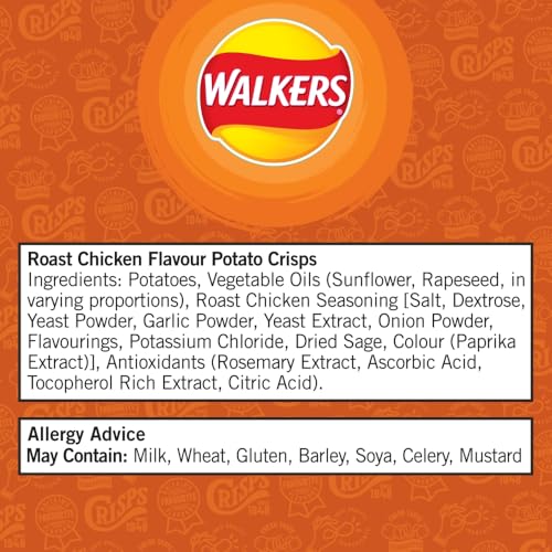 Walkers Roast Chicken Crisps Multipack 6x25g