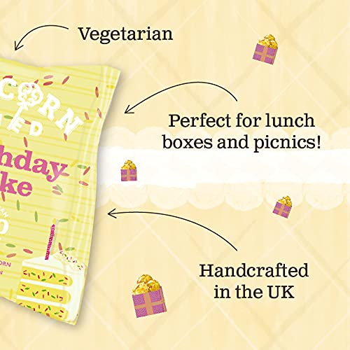 Popcorn Shed Geburtstagskuchen-Gourmet-Popcorn-Snack-Packung – handgefertigtes natürliches Popcorn (24 g) 5