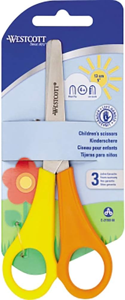Westcott Kids Left-Handed Scissors - Blunt Tip, 5"/13 cm, Red/Yellow 2