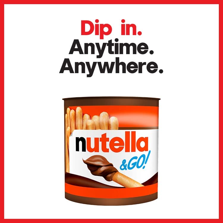 Nutella &amp;Go! Haselnuss-Snack-Set, tragbares Schokoladen- und Brotstangen-Snackpaket, 12 Stück 3