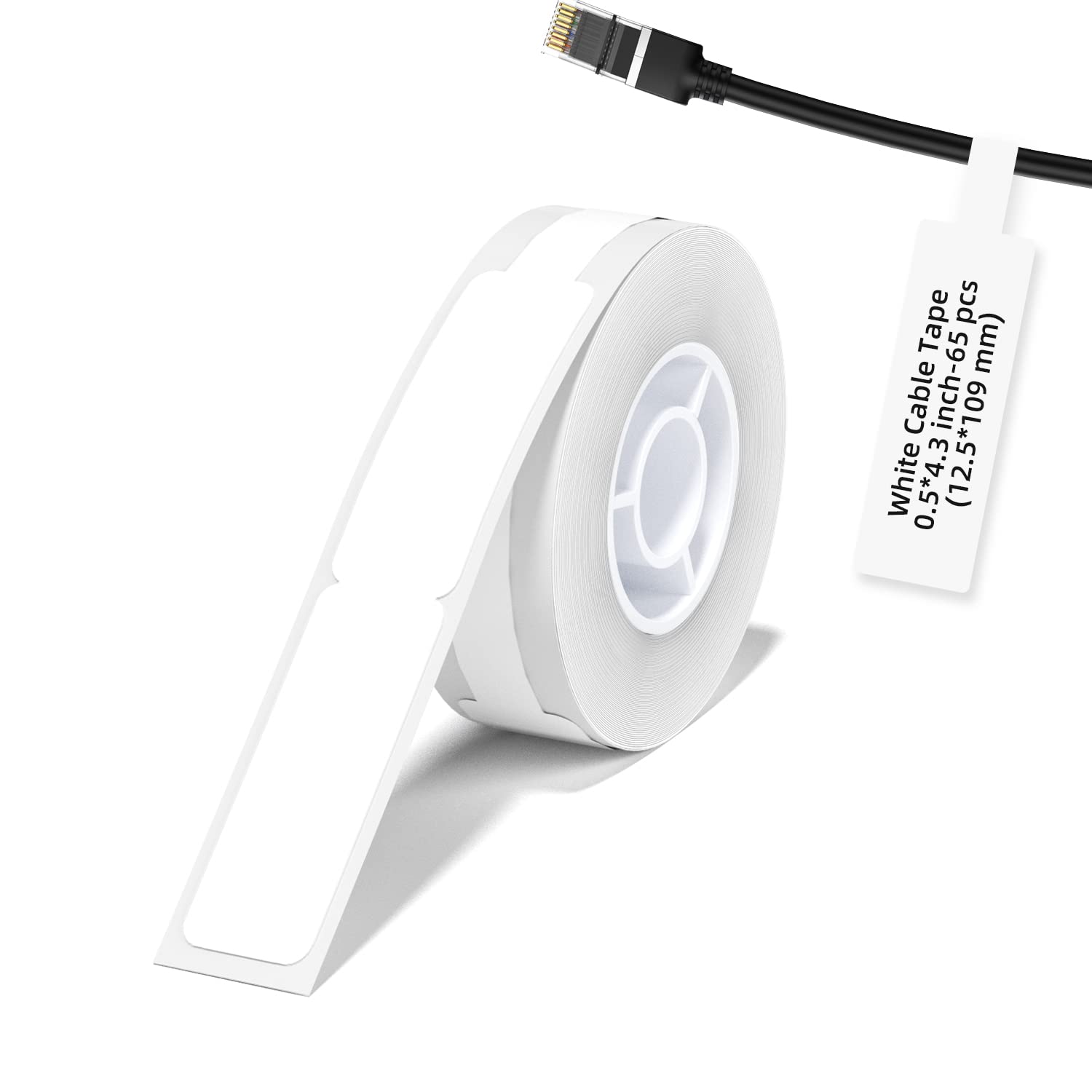 NIIMBOT D11 Label Tape - Standard Laminate Cable Label Print Paper | 0.5"x4.3" | 65 Labels 1