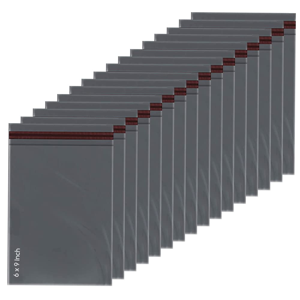 1ABOVE Grey Poly Postal Mailers - 50 Pack, 6x9 Inch, Water Resistant, Self Seal 1