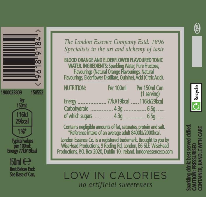 The London Essence Co. Blutorange &amp; Holunderblüte Tonic Water – Premium Cocktail Mixer
