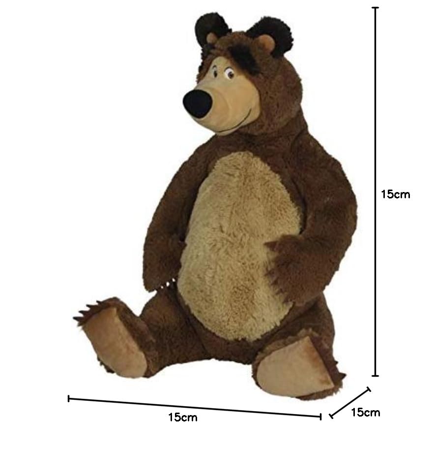 Masha & The Bear 43cm Soft Plush Bear - Official Licensed Toy for Ages 3+