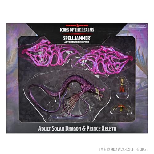 D&D Icons of the Realms: Spelljammer – Adult Solar Dragon & Prince Xeleth - Gargantuan Collectible Figure (Ages 14+)
