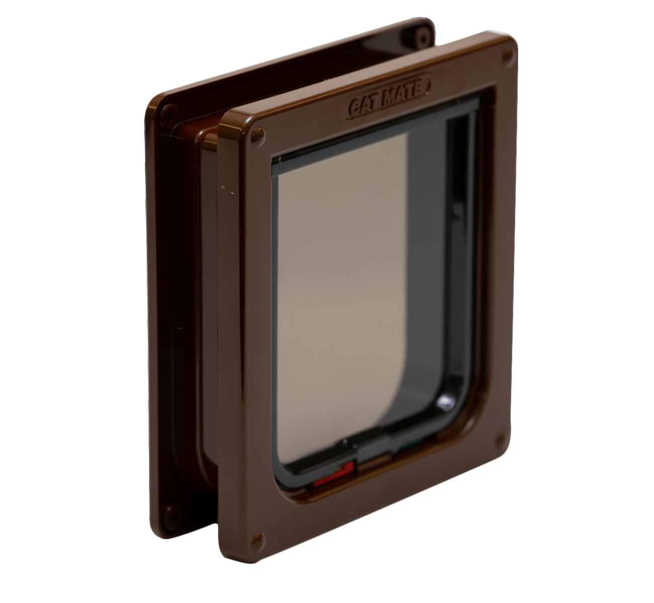 Cat Mate 4 Way Locking Cat Flap - Brown | Up to 50mm Door Thickness | Weather Resistant 1