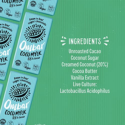 Ombar Coco M"lk 55% Cacao Vegan Chocolate Bar (70g x 10) - Organic Dairy-Free Treat 6