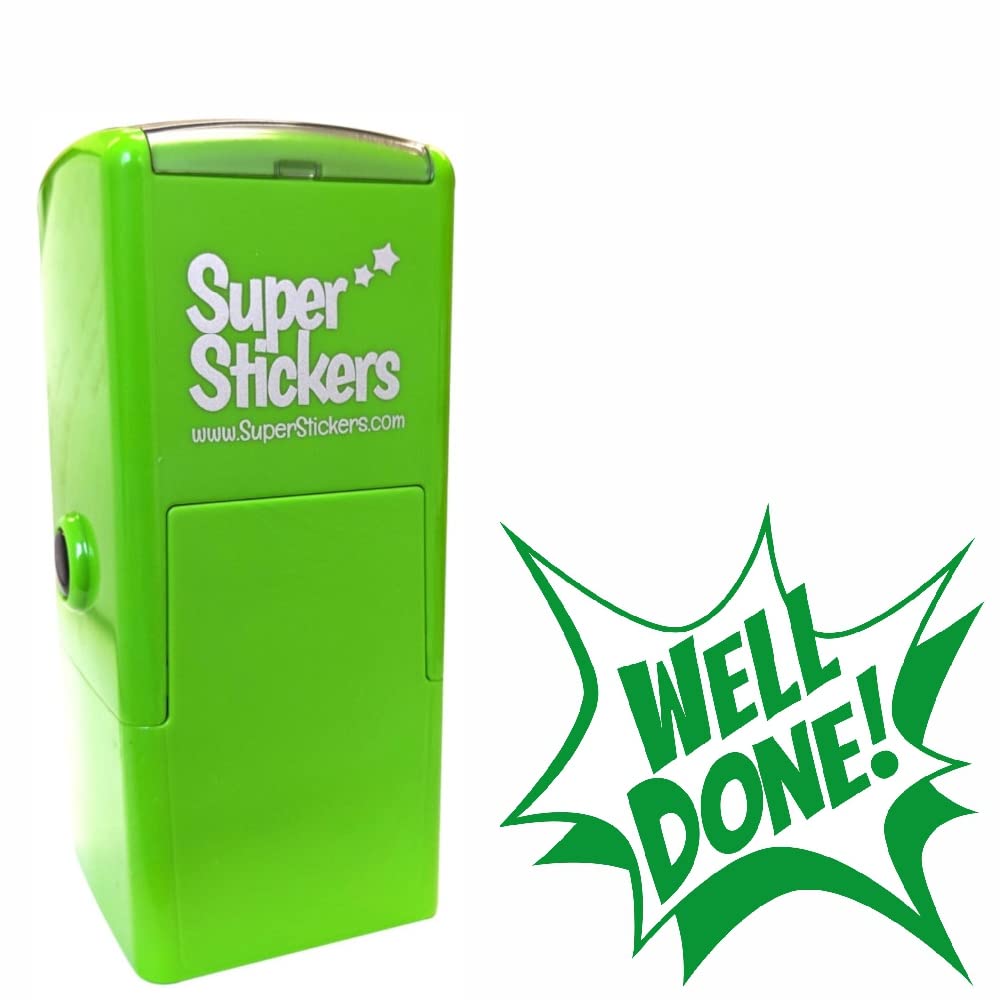 Trodat Printy 4933 Self-Inking Teacher Stamp - Well Done | Green Ink | 23x23mm Impression 1