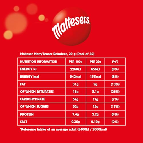 Maltesers - Milk Chocolate Reindeer Christmas Gift Box, 32 Pack Festive Stocking Filler 11