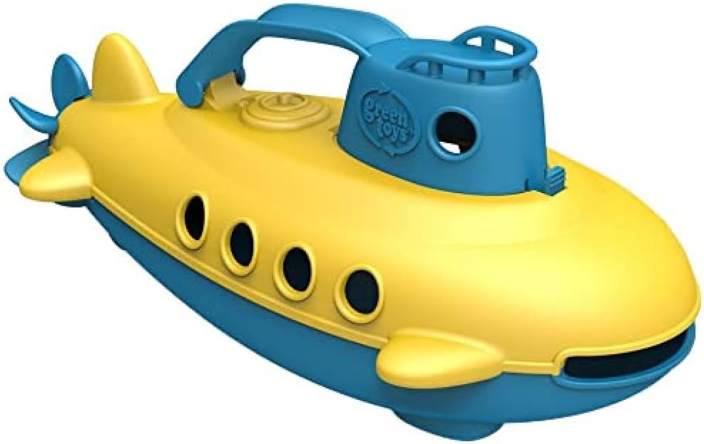 Green Toys Submarine - Blue Handle, Recycled Plastic Bath Toy for 6+ Months 1