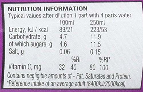 Ribena Blackcurrant Squash 850ml – Made with Real British Blackcurrants, Rich in Vitamin C