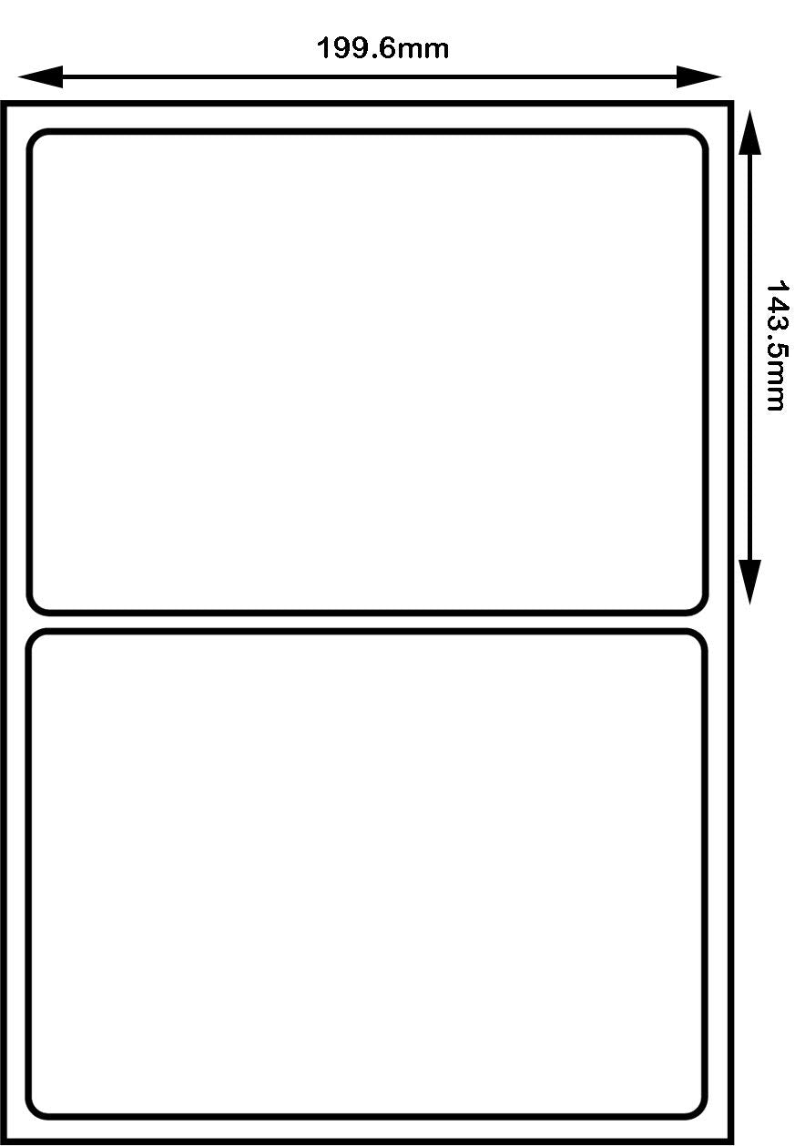 SmithPackaging A4 Self Adhesive Address Labels - 2 Labels Per Sheet, 100 Sheets, Permanent Adhesive
