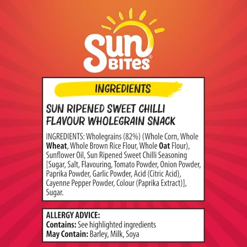 Sunbites Sun Ripened Sweet Chilli Wholegrain Crisps 6x25g Multipack