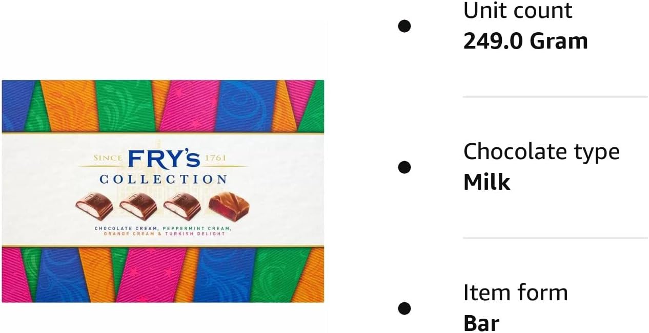 Fry's Collection Chocolate Selection Box 249g - Assorted Cream & Turkish Delight Bars 2