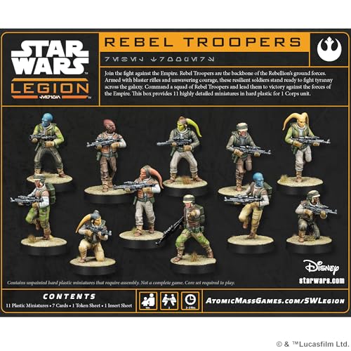 Atomic Mass Games Star Wars Legion: Rebel Troopers Miniatures Expansion