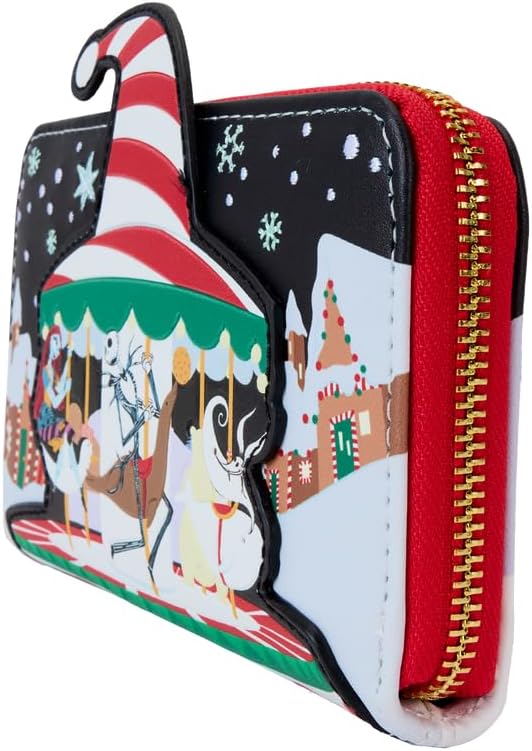 Loungefly The Nightmare Before Christmas Candy Cane Carousel Zip Around Wallet (WDWA3159)