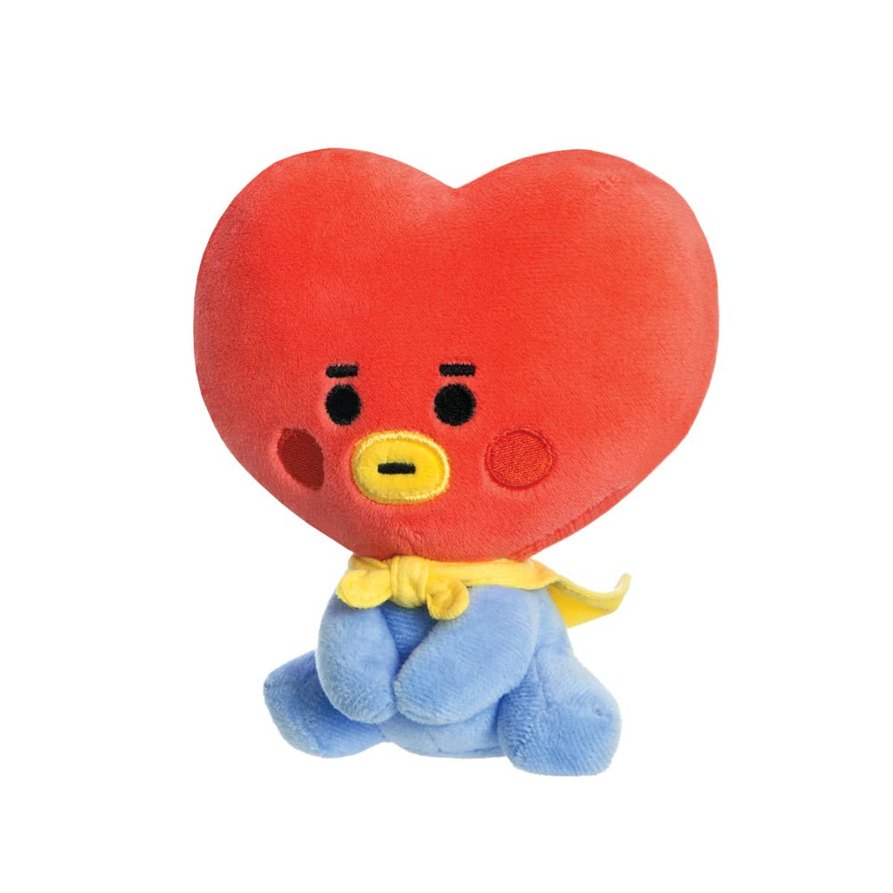 AURORA BT21 Official Merchandise - Baby TATA Sitting Doll | 12 cm Plush Toy | Blue & Red 2