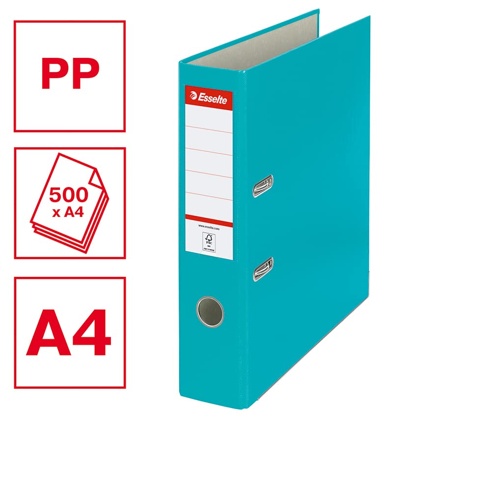 Esselte ECO Lever Arch File - A4 75 mm | Turquoise | Standard Mechanism