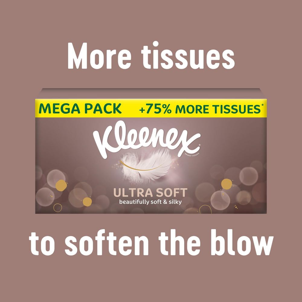 Kleenex Ultra Soft Tissues - 3 Ply, Unscented, 112 Sheets per Box