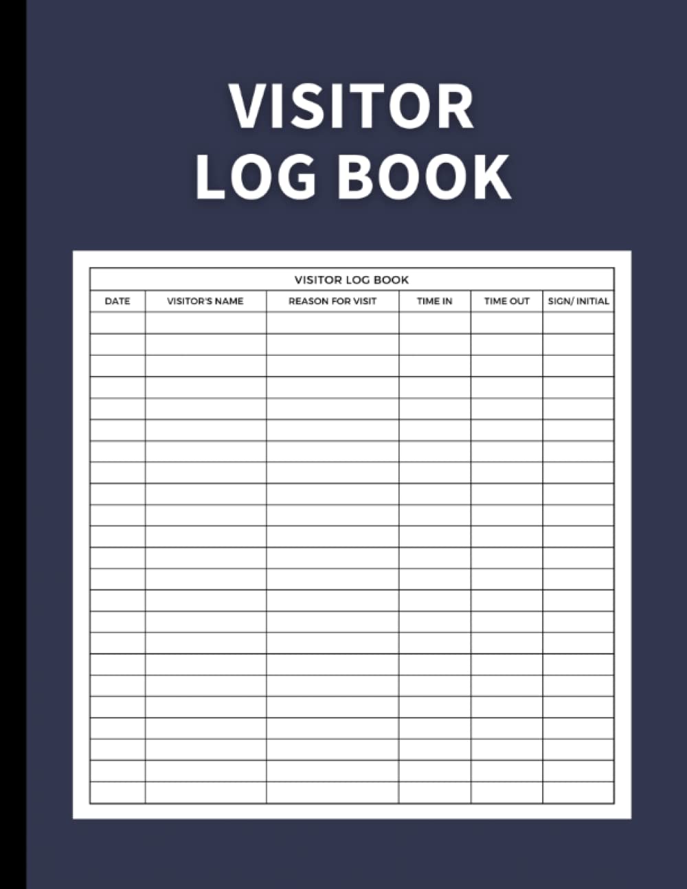 Eden Logsbrook Visitor Log Book - Guest Sign In/Out Register | 102 Pages | 8.5 x 11 Inches 1