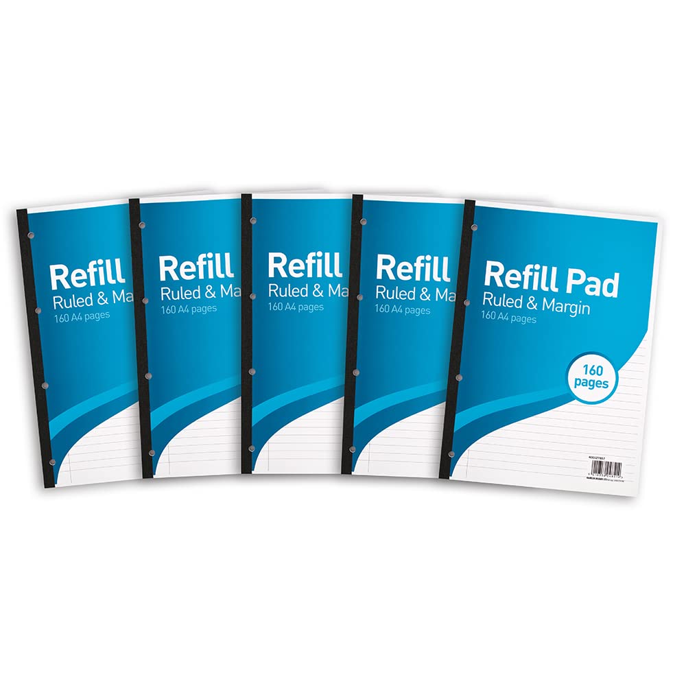 SUMMIT Hamelin A4 Refill Pad - 8mm Ruled Lines, 4-Hole Punched, 70gsm | 5 Pack