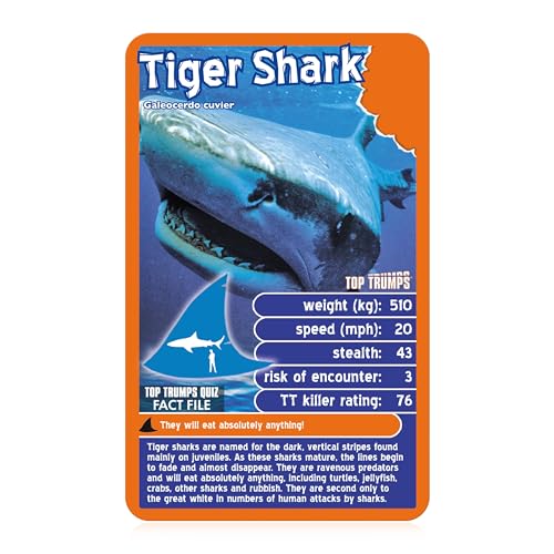 Top Trumps Deadliest Predators Card Game - Educational Wildlife Battle Game with Great White Shark, Komodo Dragon & King Cobra 13