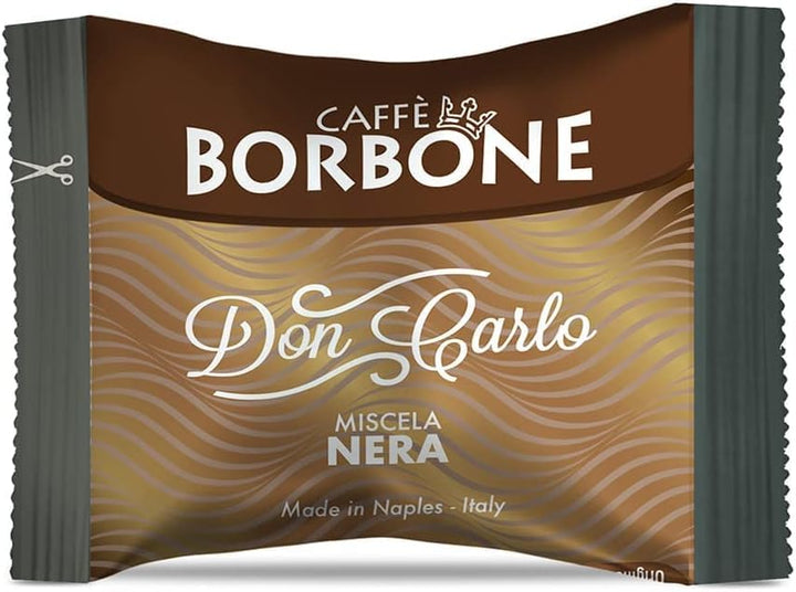 Caffè Borbone Don Carlo Black Coffee Blend - 50 Capsules for Lavazza A Modo Mio Machines