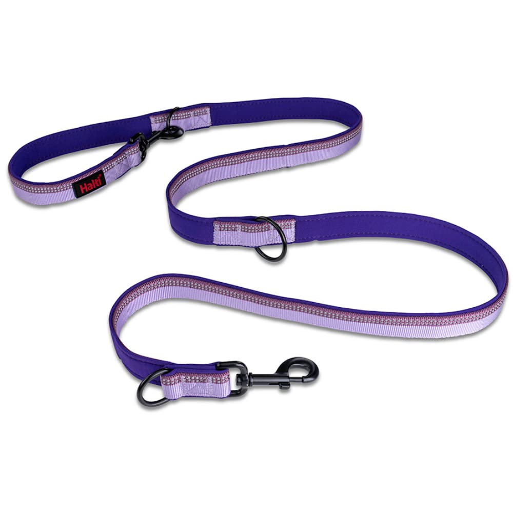 Halti Double-Ended Lead for Dogs - Large, Purple, 2m | Neoprene Padded, Hands-Free Capable