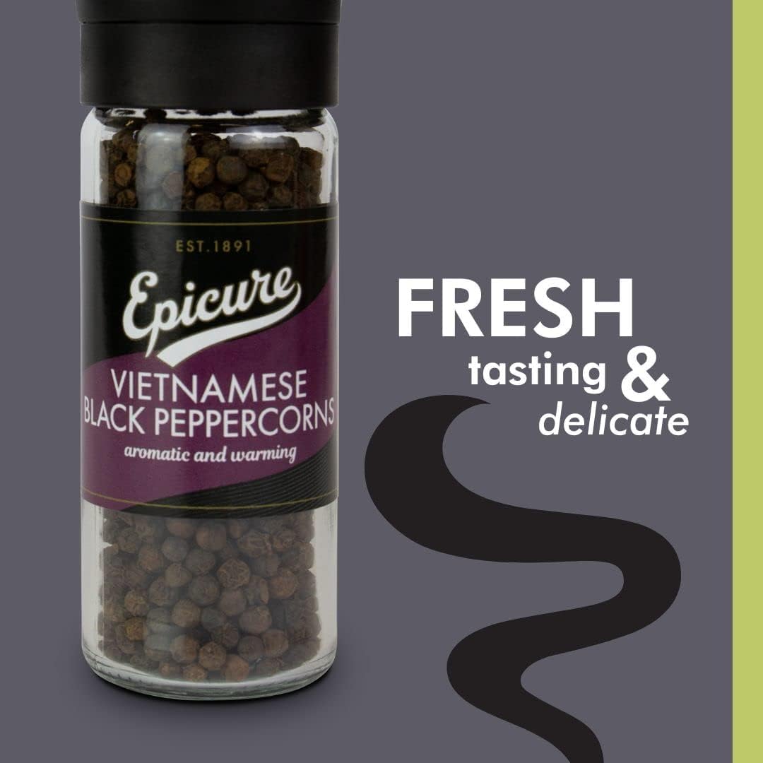 Epicure - Vietnamese Black Peppercorns Freshly Ground Seasoning Grinder