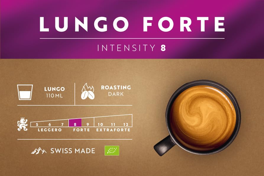 Café Royal Lungo Forte Bio - 50 Fairtrade Certified Coffee Pods for Nespresso Professional