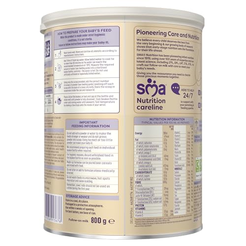 SMA ADVANCED Follow-on Baby Milk Powder Formula, 6-12 Months, 800g