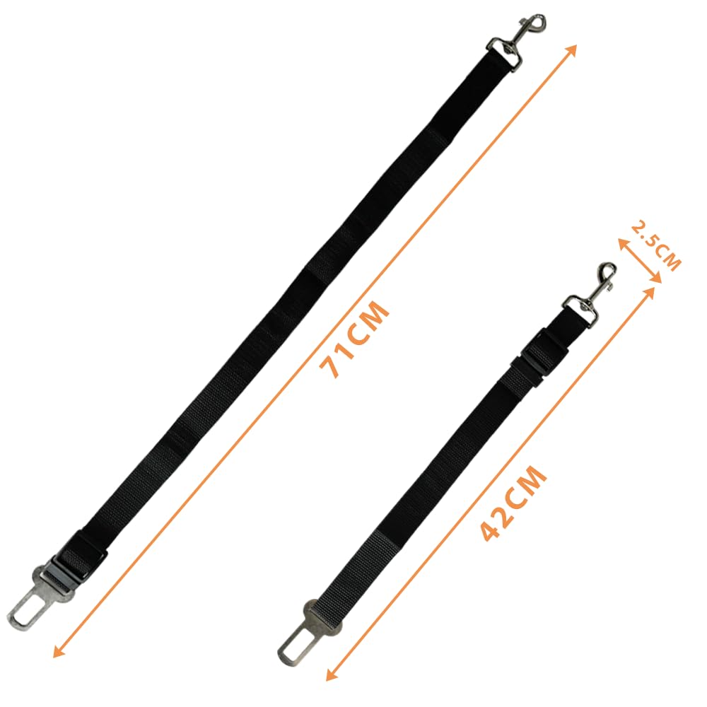 RAM ONLINE Dog Car Seat Belt Strap - 70CM Adjustable, Universal Fit, 2 Pack 9
