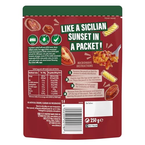 Dolmio Feasts Spicy Chorizo Fusilli Pasta Meal - 6 Pack, 250g Each
