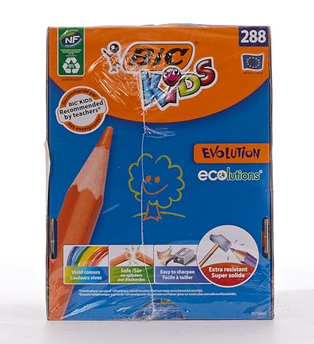 BIC Kids Evolution Coloured Pencils - Wood-Free, Durable Art Supplies for Kids 5+