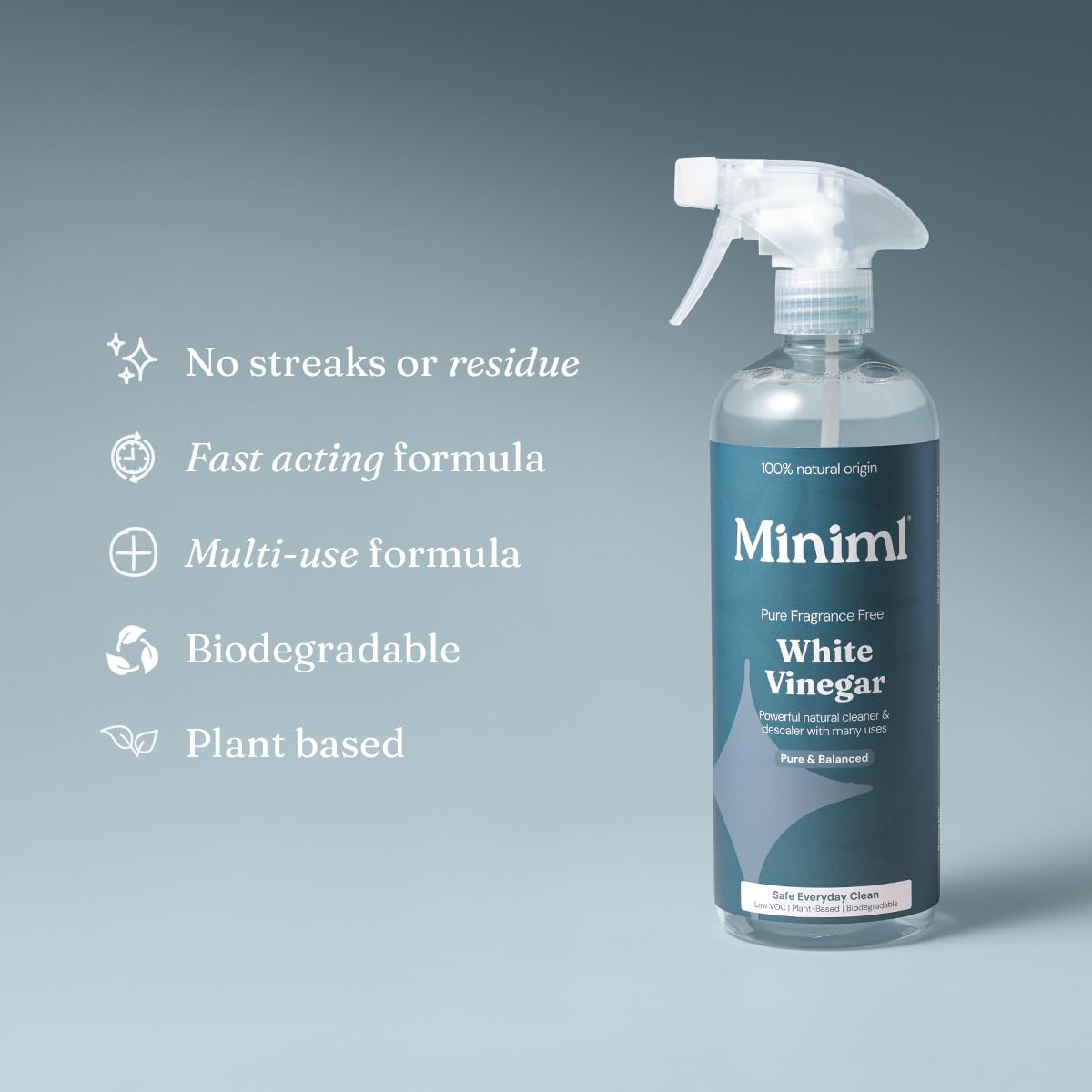 Miniml Eco White Vinegar Cleaning Unscented - All Natural Multi-Surface Cleaner | 750ml 4