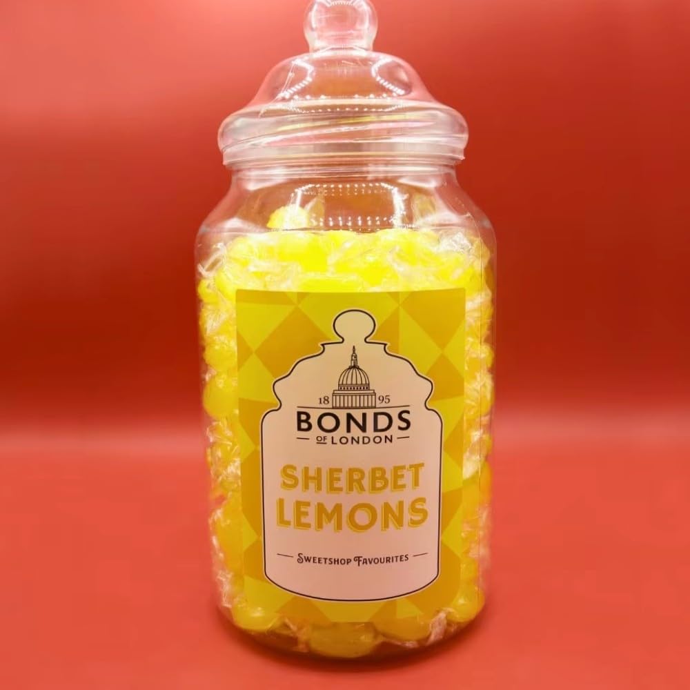 Bonds of London - Lemon Sherbets Jar Retro Chewy Sweets, 1.7 kg Vegetarian Fizzy Citrus Treats 3