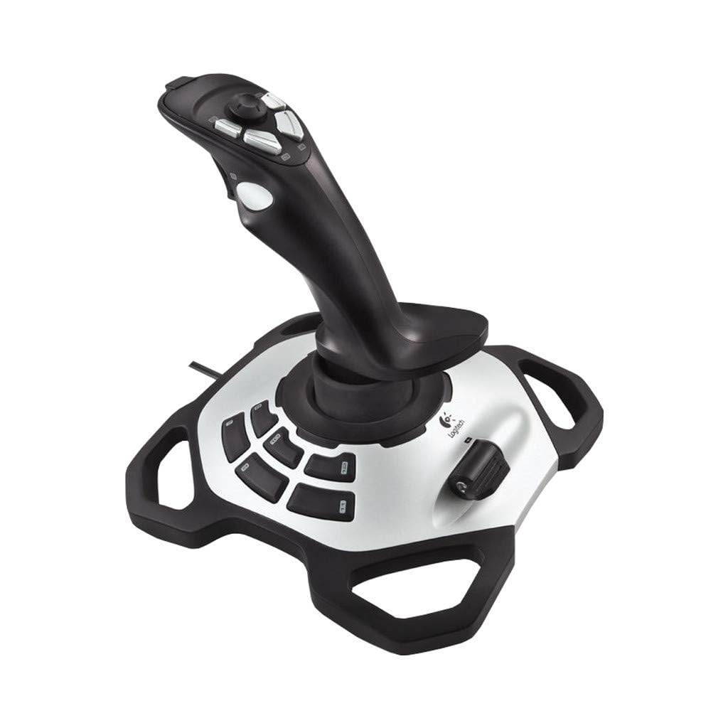 Logitech G Extreme 3D PRO Joystick - 12 Programmable Buttons, 8-Way Hat Switch, Rapid-Fire Trigger, Weighted Base, USB, PC - Black