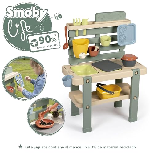 Smoby Outdoor Plastic Mud Kitchen for Kids | Includes 11 Accessories & 1L Water Tank 2