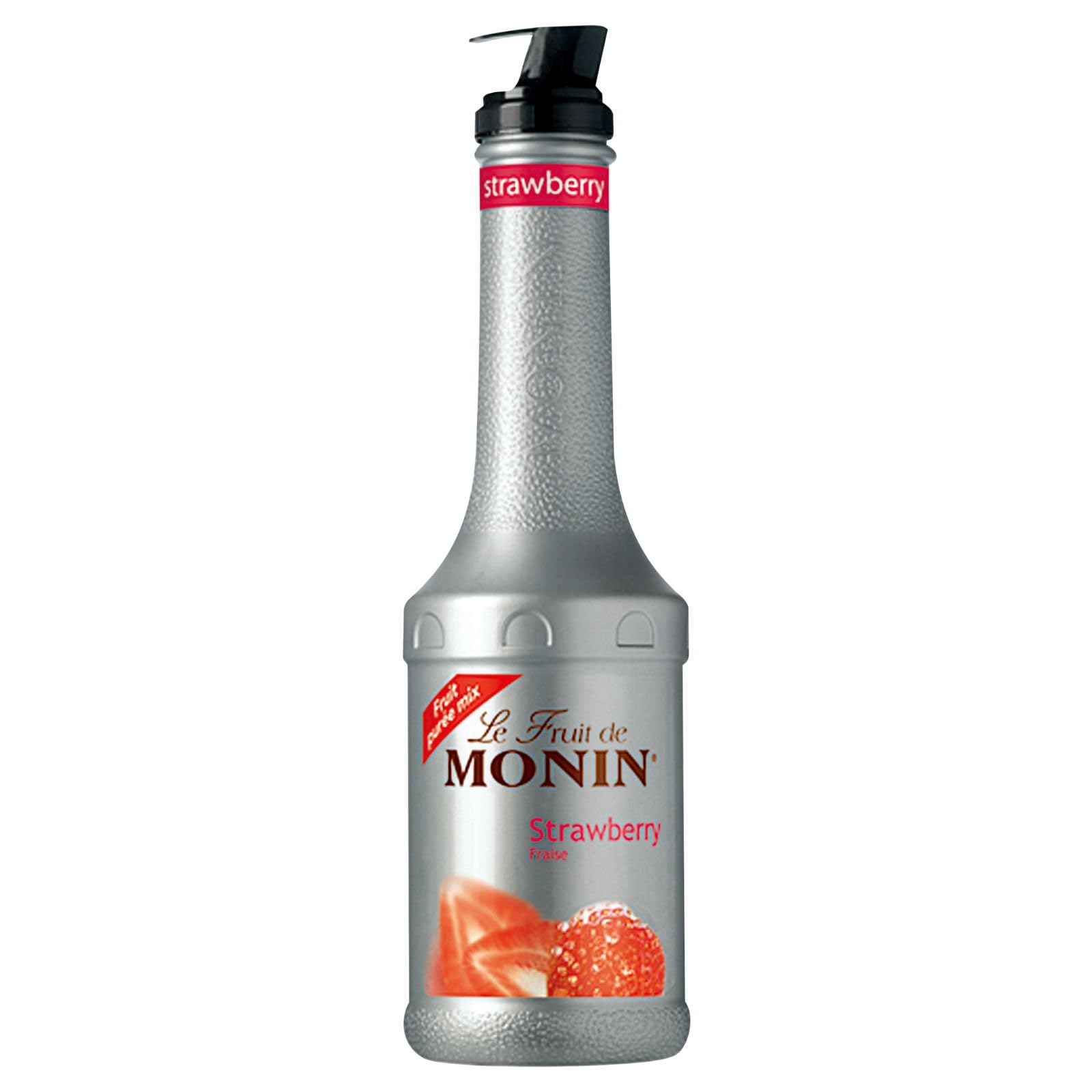 MONIN Erdbeer-Fruchtmix-Püree 1 l – Vegan, allergenfrei, natürliches Aroma und Farbstoff für Cocktails, Smoothies, Mocktails