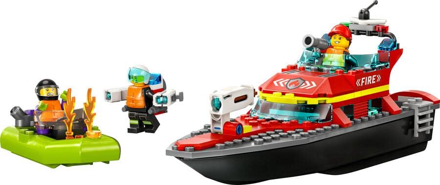LEGO City Fire Rescue Boat Toy - Floating Fireboat with Jetpack, Dinghy & 3 Minifigures for Kids 5+ 4