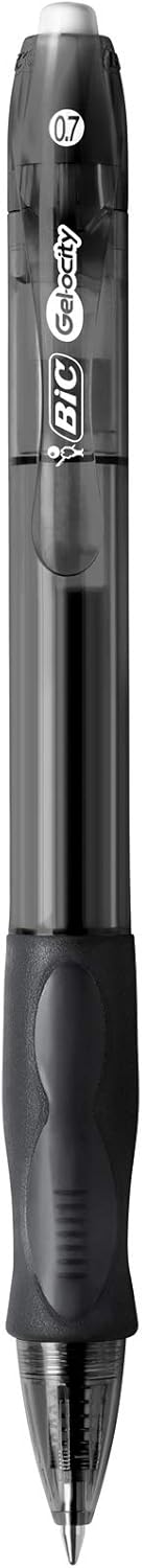 BIC Velocity gel Ballpoint pen Gel ink Medium point Black Pack of 12 + Bic Matic Grip 0,7 Pouch of 4 Pencil