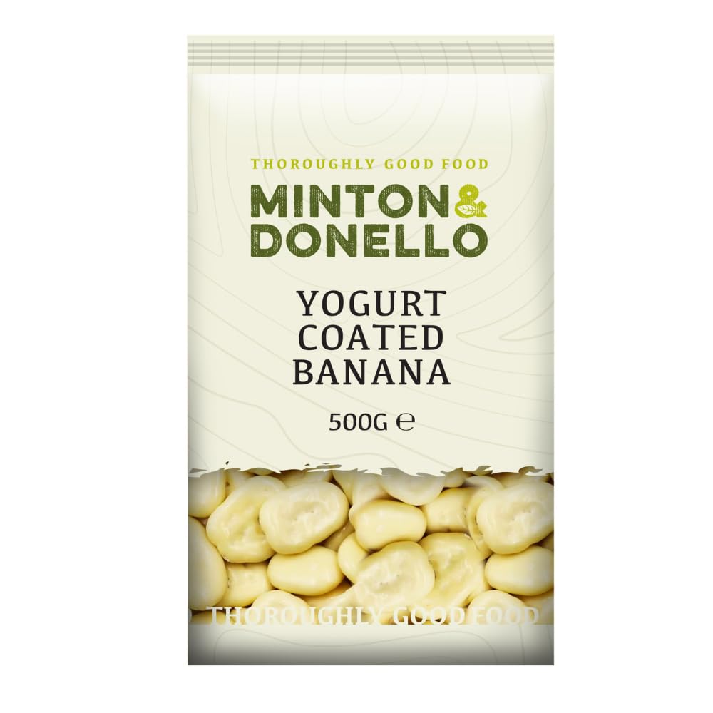 Minton & Donello Yoghurt Coated Banana Chips - 500g Bag | High Fibre | Vegetarian 1