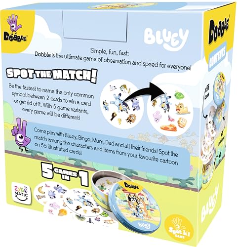 Asmodee Dobble Bluey Kids Card Game for Ages 4+ | 2-8 Players | 15-Minute Play 5