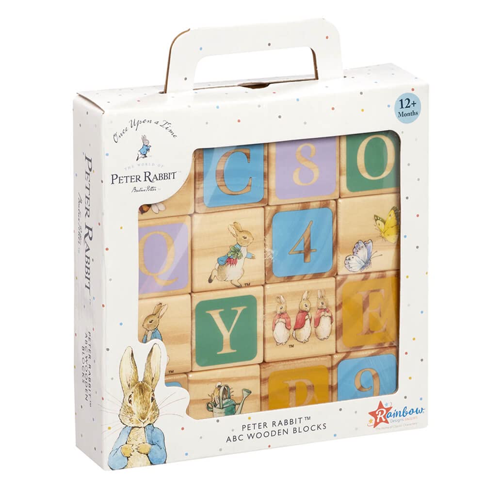 Rainbow Designs Peter Rabbit Wooden Building Blocks for Early Development | Multi-coloured | Ages 12 Months+