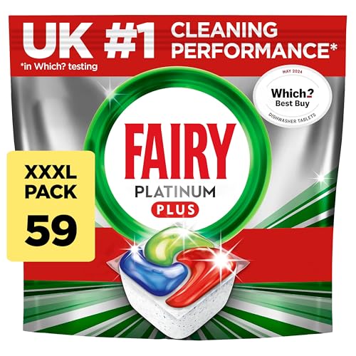 Fairy - Platinum Plus All-In-1 Dishwasher Tablets, 59 Tablets, Lemon